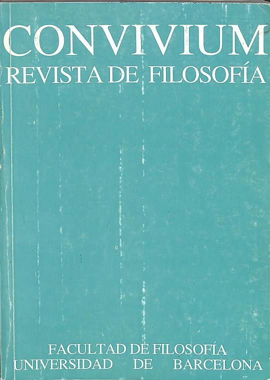 CONVIVIUM REVISTA DE FILOSOFIA VOL 6 | FACULTAD DE FILOSOFIA