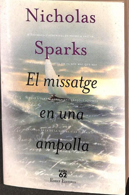 EL MISSATGE EN UNA AMPOLLA (CATALÁN) | SPARKS, NICHOLAS