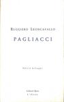 PAGLIACCI (EDICIÓN BILINGÜE CATALÁN - ITALIANO)  | 9788485905799 | RUGGERO LEONCAVALLO