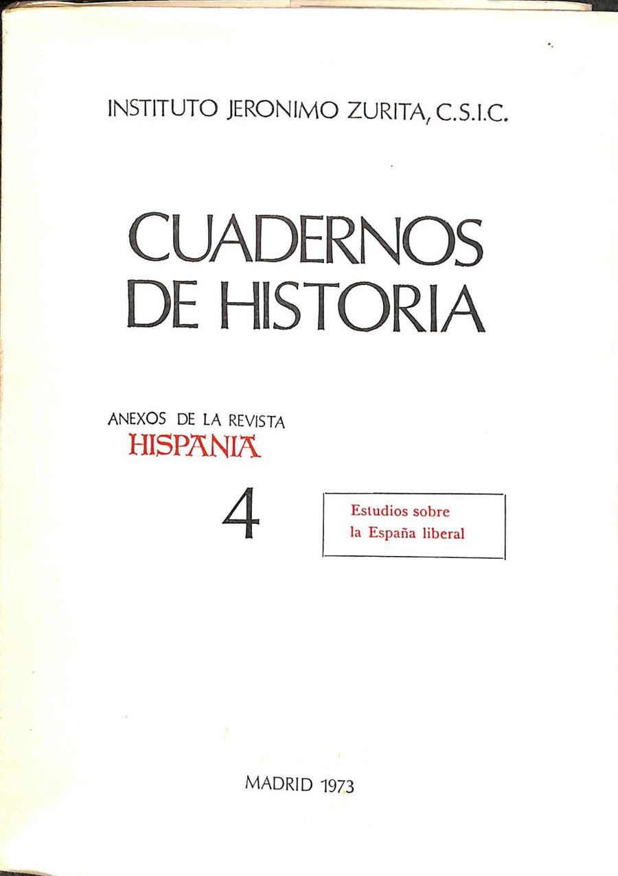 CUADERNOS DE HISTORIA- ANEXOS DE LA REVISTA HISPANIA VOL 4 | INSTITUTO JERONIMO ZURITA