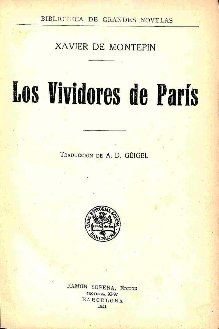 LOS VIVIDORES DE PARÍS | XAVIER DE MONTEPIN