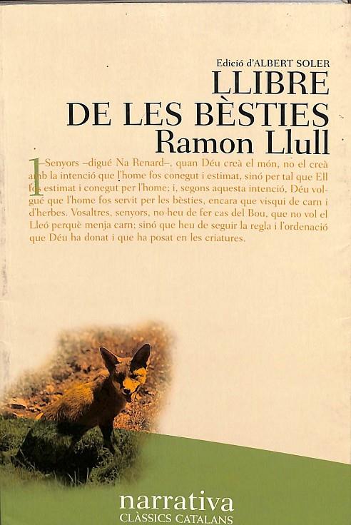 LLIBRE DE LES BÈSTIES (CATALÁN) | LLULL, RAMON