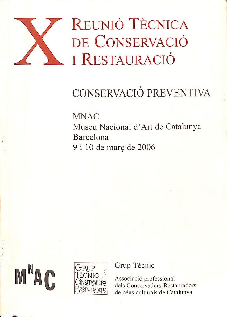REUNIÓ TÈCNICA DE CONSERVACIÓ I RESTAURACIÓ (CATALÁN) | V.V.A