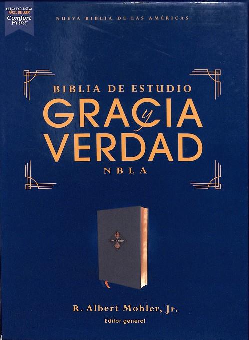 BIBLIA DE ESTUDIO NBLA GRACIA Y VERDAD I/PIEL AZUL | ALBERT MOHLER