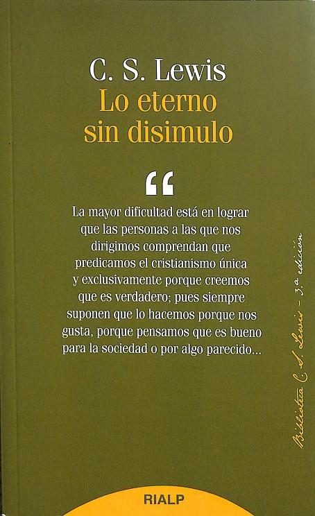 LO ETERNO SIN DISIMULO | LEWIS, CLIVE STAPLES