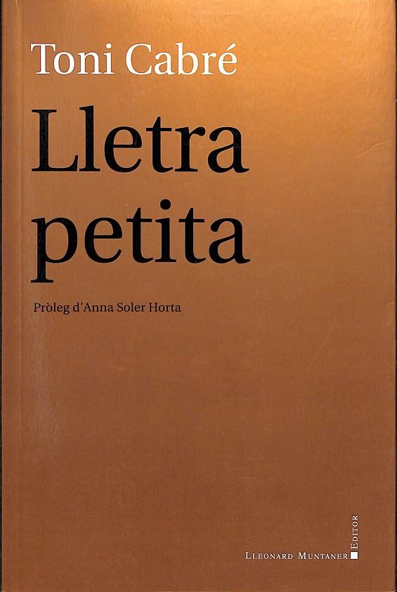LLETRA PETITA (CATALÁN) | CABRÉ MASJUAN, TONI