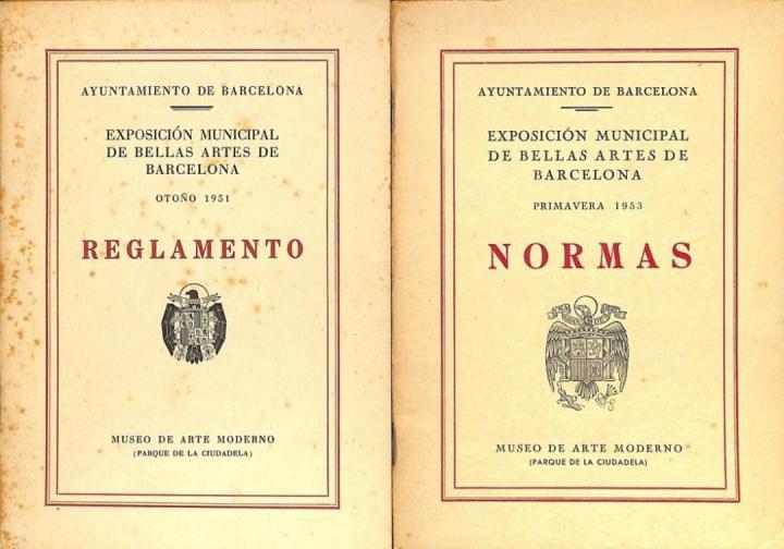 REGLAMENTO Y NORMAS DE LA EXPOSICIÓN MUNICIPAL DE BELLAS ARTES DE BARCELONA 1953 | V.V.A