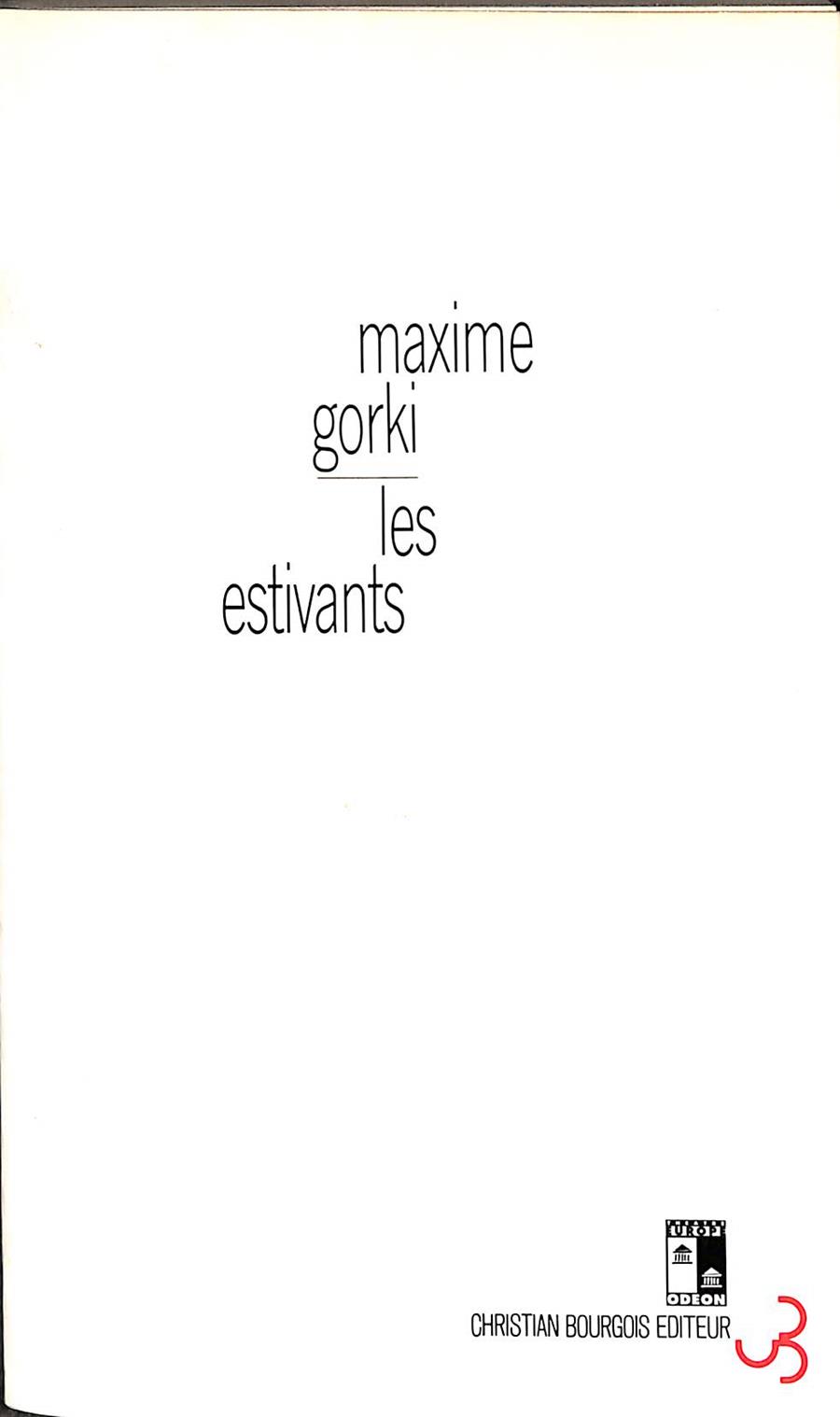 LES ESTIVANTS (FRANCÉS) | MAXIME GORKI