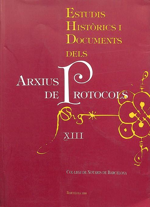 ESTUDIS HISTÒRICS I DOCUMENTS DELS ARXIUS DE PROTOCOLS (CATALÁN) | COL·LEGI DE NOTARIS DE BARCELONA
