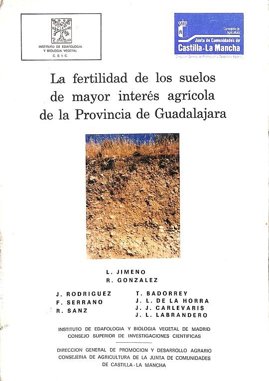 LA FERTILIDAD DE LOS SUELOS DE MAYOR INTERÉS AGRÍCOLA DE LA PROVINCIA DE GUADALAJARA | L- JIMENO, R. GONZALEZ...