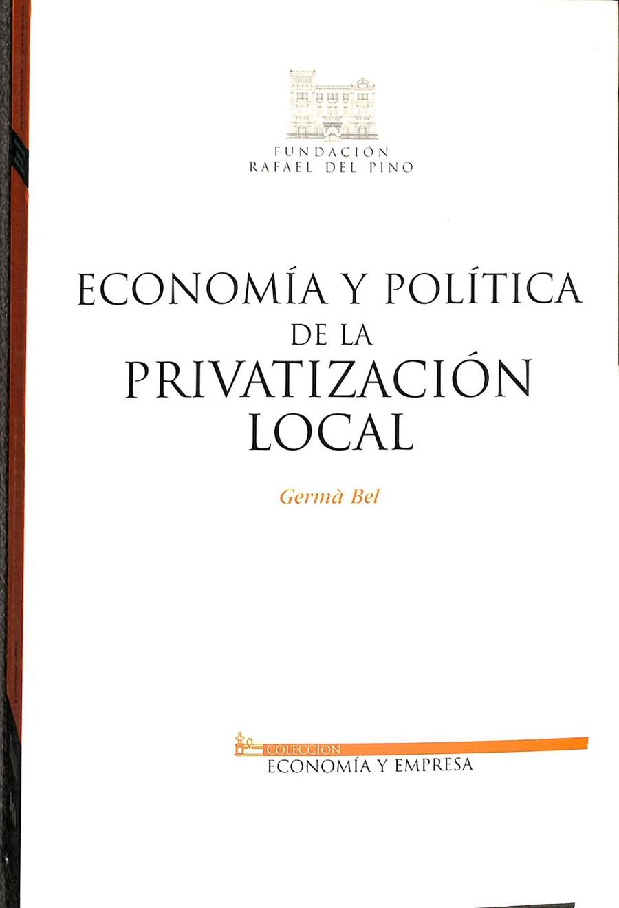 ECONOMIA Y POLITICA DE LA PRIVATIZACION LOCAL | ERMA BEL QUERALT