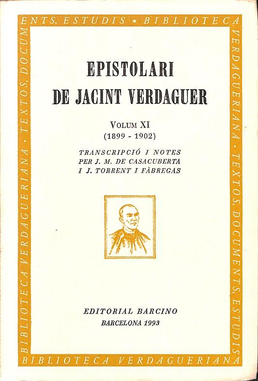 EPISTOLARI DE JACINT VERDAGUER VOLUM XI (CATALÁN) | V.V.A