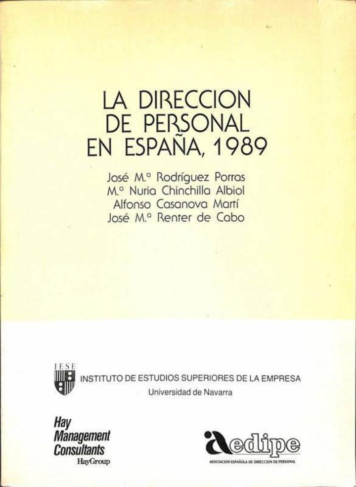 LA DIRECCIÓN DE PERSONAL EN ESPAÑA, 1989 | 9788486703363 | JOSE MARIA RODRIGUEZ PORRAS