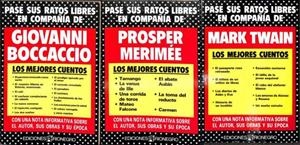 LOTE DE 3 LIBROS: PASE SUS RATOS LIBRES EN COMPAÑÍA DE PROSPERR MERIMÉE / MARK TWAIN /GIOVANNI BOCCACCIO