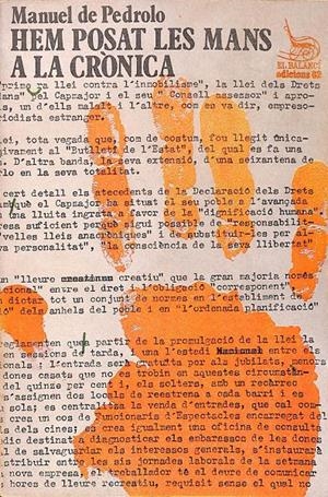 HEM POSAT LES MANS A LA CRÒNICA (CATALÁN). | MANUEL DE PEDROLO