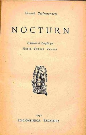 NOCTURN - TRADUCCIÓ DE MARIA TERESA VERNET (CATALÁN). | FRANK SWINNERTON