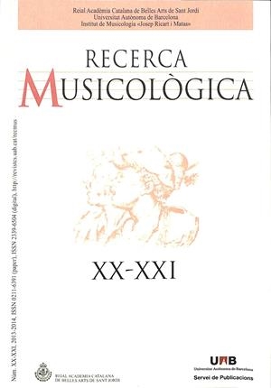 RECERCA MUSICOLOGICA XX - XXI (CATALÁN) | V.V.A