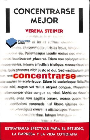 CONCENTRARSE MEJOR | STEINER, VERENA