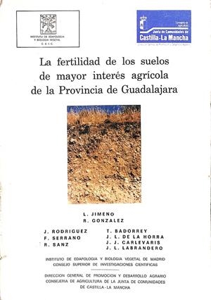 LA FERTILIDAD DE LOS SUELOS DE MAYOR INTERÉS AGRÍCOLA DE LA PROVINCIA DE GUADALAJARA | L- JIMENO, R. GONZALEZ...