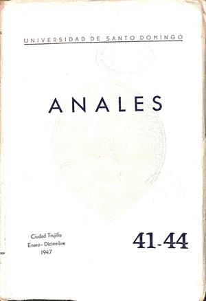 ANALES DE LA UNIVERSIDAD DE SANTO DOMINGO - 41-44 - VOL. XII | AUTORES VARIOS