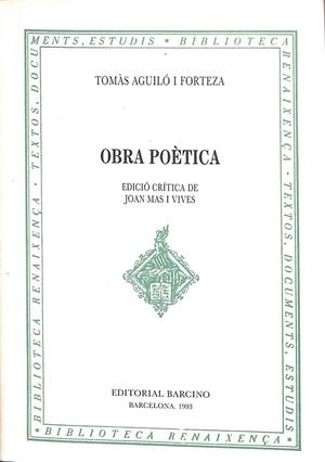 OBRA POÈTICA (CATALÁN) | TOMÀS AGUILÓ I FORTEZA