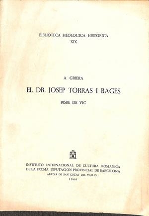 EL DR. JOSEP TORRAS I BAGES (CATALÁN) | A. GRIERA