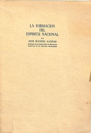 LA FORMACION DEL ESPIRITU NACIONAL | JOSE MANUEL ALONSO