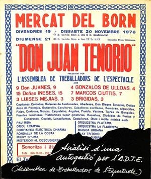 MERCAT DEL BORN - DON JUAN TENORIO - ANALISI D'UNA AUTOGESTIÓ - A.D.T.E. (CATALÁN) | AUTORES VARIOS