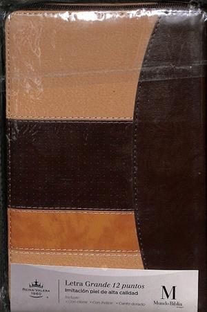 BIBLIA LETRA GRANDE 12 PUNTOS CON CIERRE RV1960 TRICOLOR CAFE CON INDICE (PRECINTADO) |  REINA-VALERA